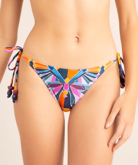 biquíni calcinha tanga amarração estampada borboleta cristal com pedraria proteção uv50+ além dos mares alter do chão grazi massafera multicor