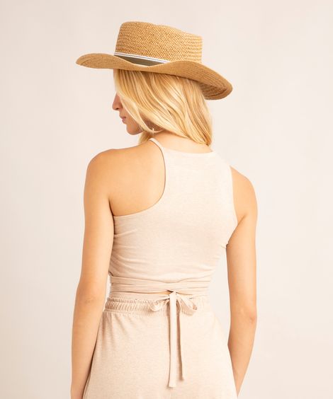 regata cropped assimétrico com lurex e amarração além dos mares alter chão grazi massafera dourado