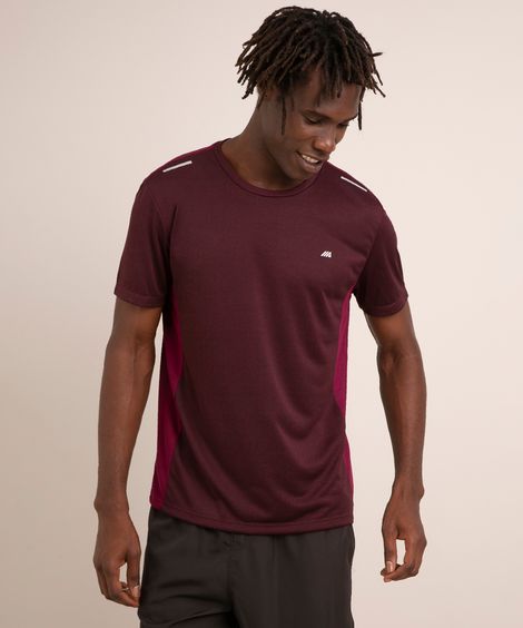 camiseta esportiva recortes manga curta roxo