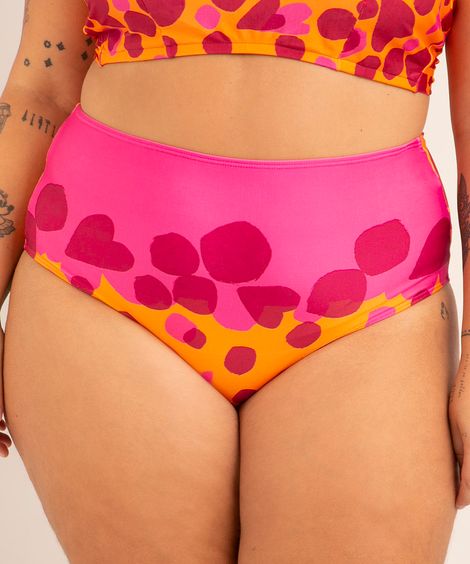 biquíni calcinha hot pant plus size estampada confete proteção uv50+ além dos mares salvador preta gil  laranja