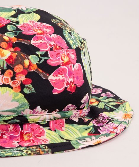 chapéu infantil estampado floral com proteção uv50+ além dos mares alter do chão multicor