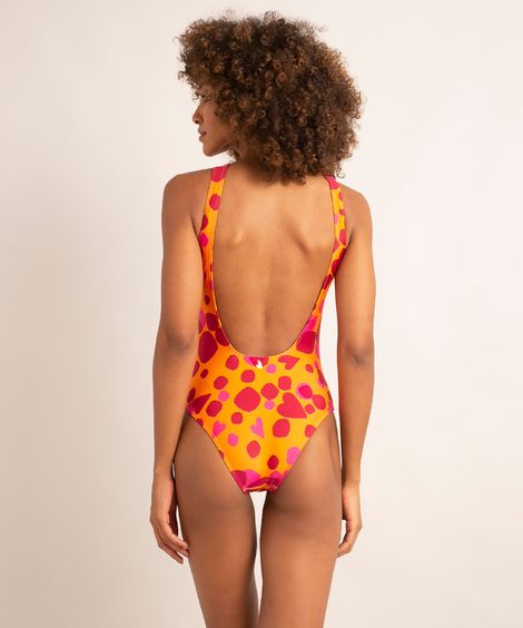 maiô body halter neck estampado confete com bojo proteção uv50+  além dos mares salvador preta gil laranja
