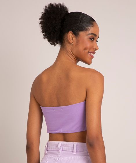 cropped Corset sem alça Lilás