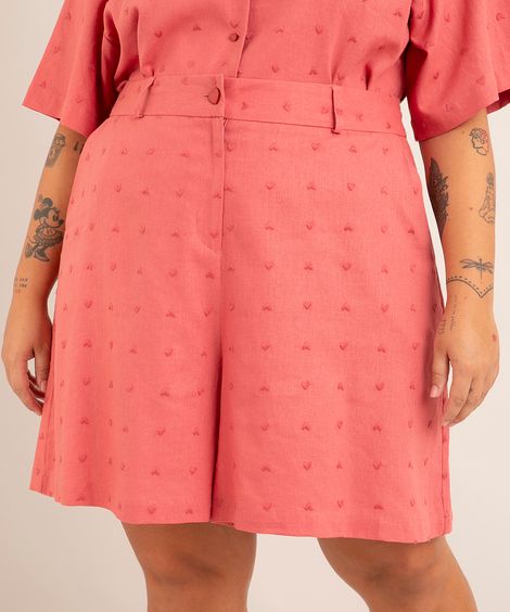 short plus size cintura super alta alfaiataria de viscose maquinetado além dos mares salvador preta gil rosa