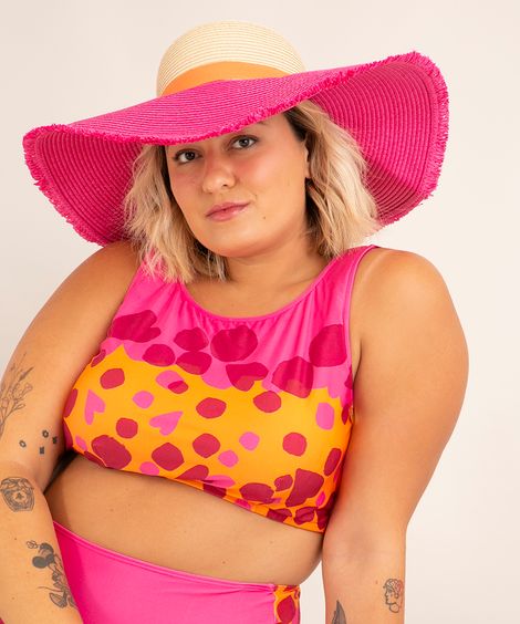 chapéu de palha aba desfiada com recortes além dos mares salvador rosa