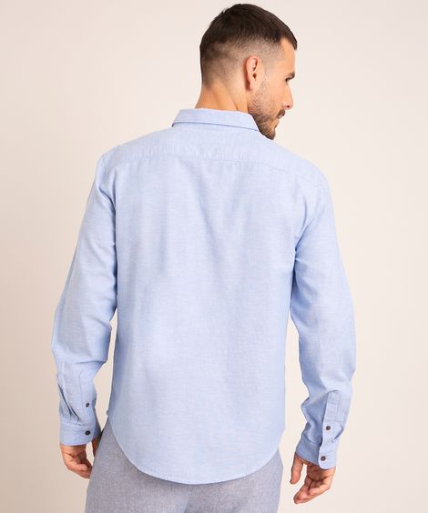 camisa manga longa azul claro