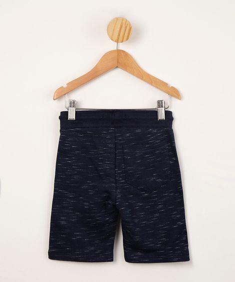 bermuda infantil de moletom com cordão azul marinho