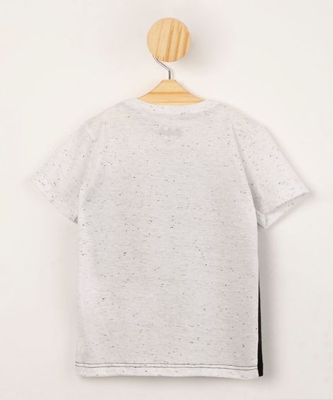 camiseta infantil batman com recorte manga curta off white