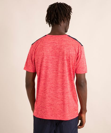 camiseta manga curta gola careca "push your limit" esportivo vermelha