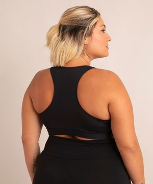 top plus size esportivo ace nadador com bojo removível  preto