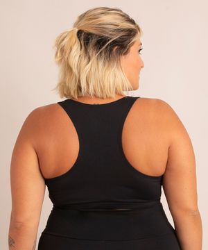 top plus size esportivo ace nadador sem bojo preto