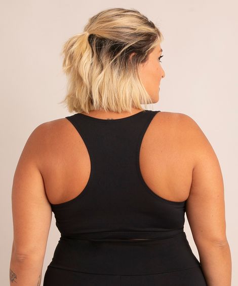 top plus size esportivo nadador sem bojo preto