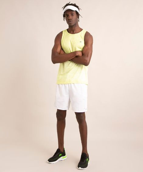 bermuda de tactel esportiva bolso com zíper branca