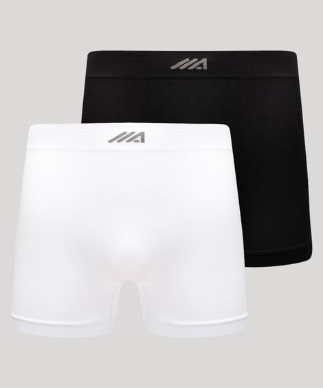 kit de 2 cuecas boxer esportivas sem costura multicor