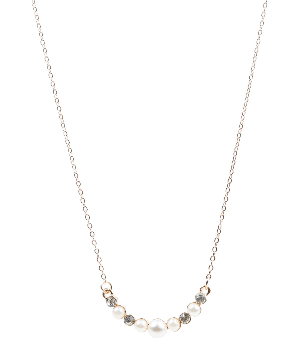 Colar com Pedras e Strass Dourado