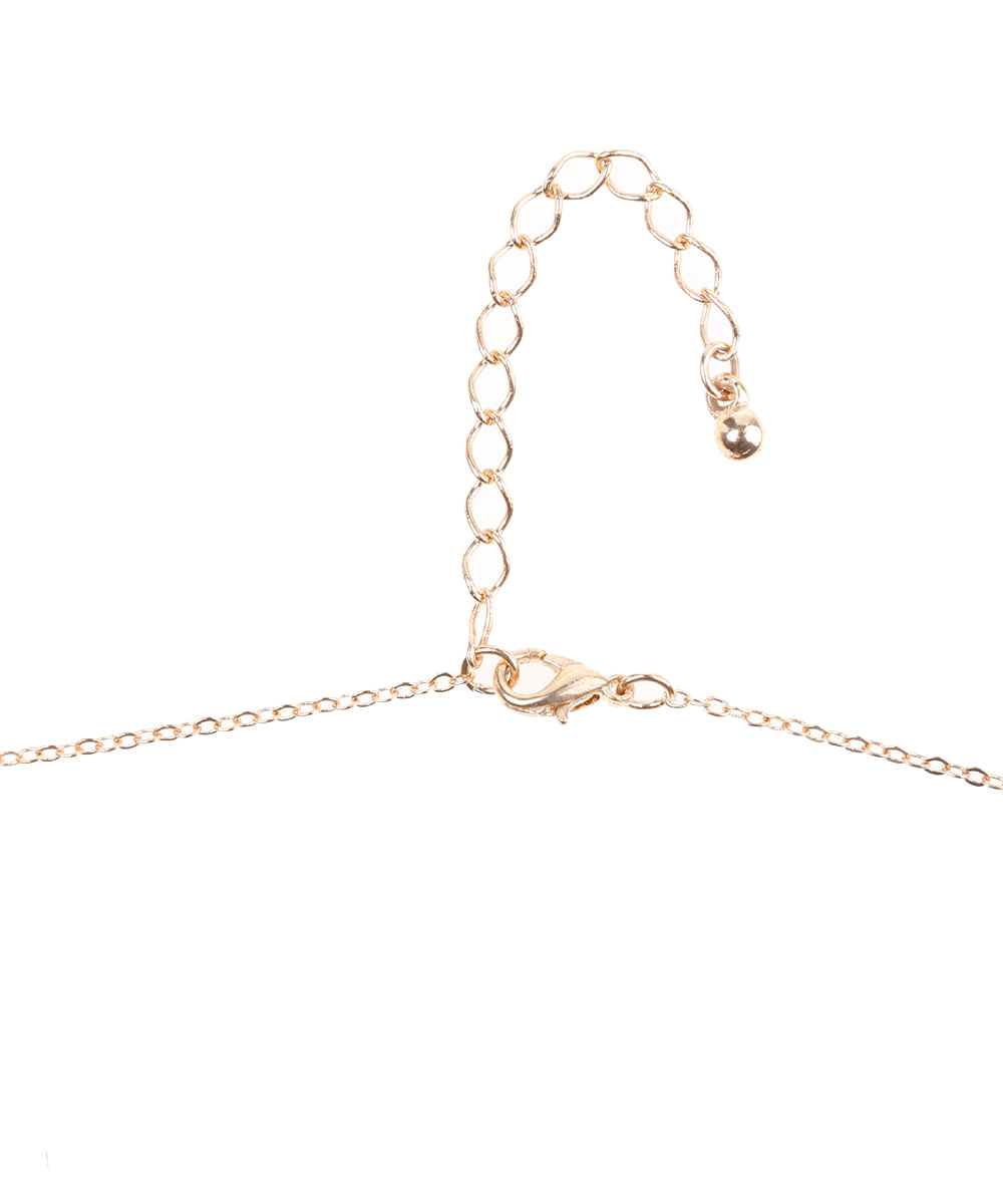 Colar com Pedras e Strass Dourado