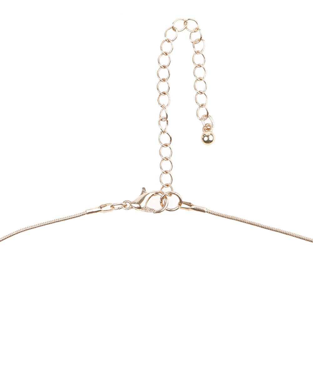 Colar com Franja Texturizada Dourado