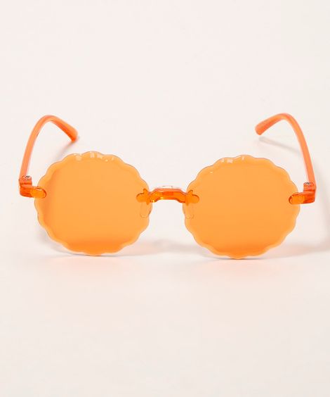 óculos de sol infantil redondo oneself laranja