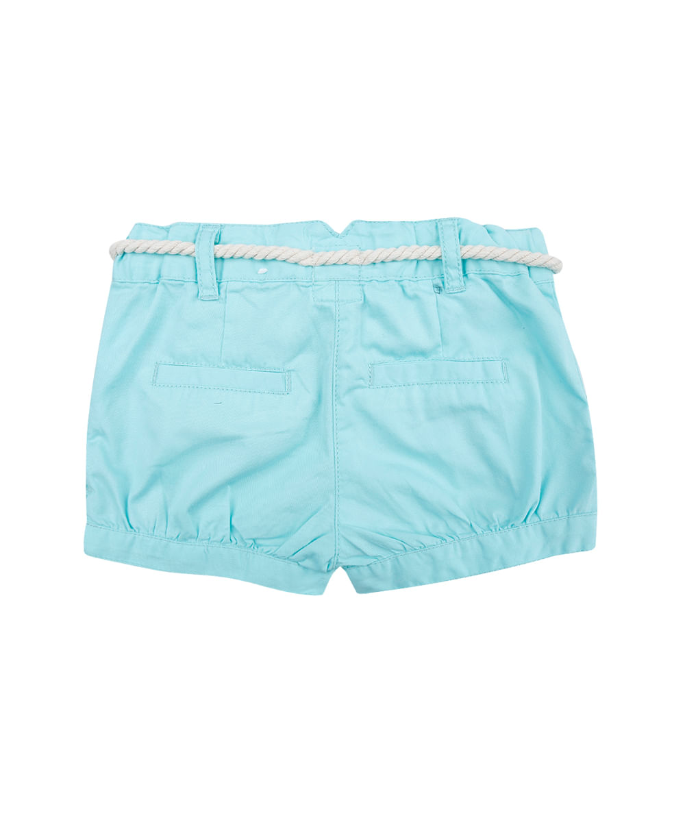 Short com Cinto Menina Azul Claro