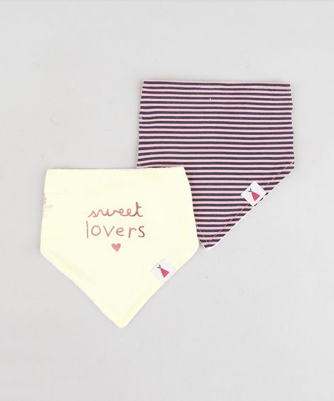 Kit de 2 Babadores Infantis Bandana Multicor