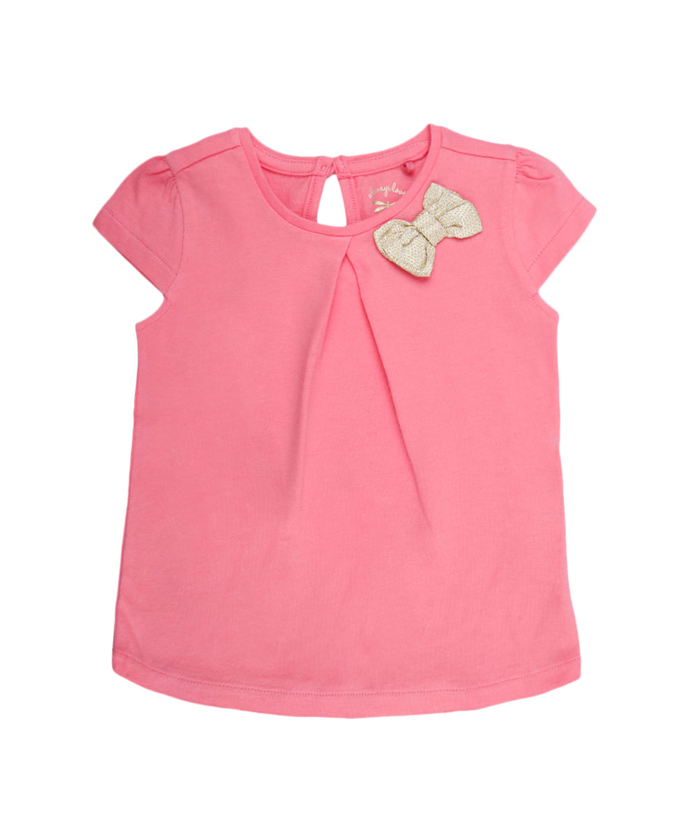 Blusa com Laço Menina Rosa