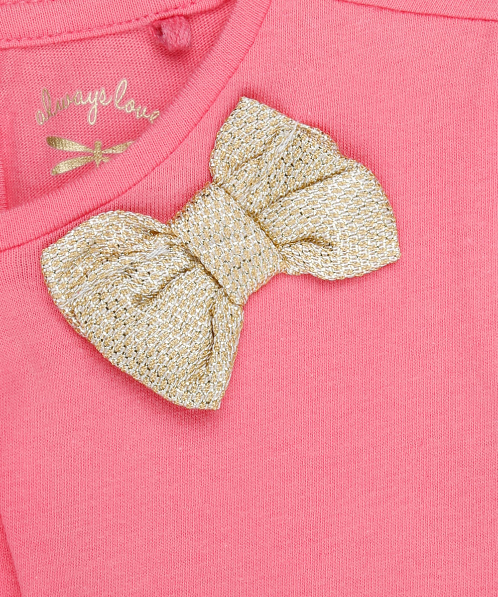 Blusa com Laço Menina Rosa