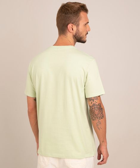 camiseta de algodão fusca manga curta gola careca verde claro