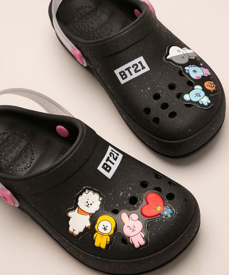 babuche infantil bt21 grendene preta