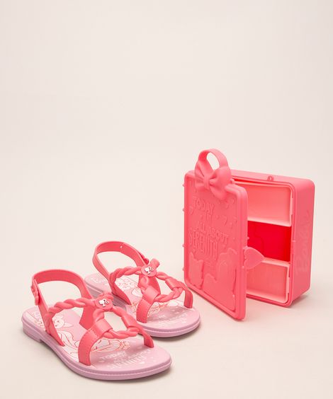 sandália infantil barbie bem estar + brinde grendene rosa