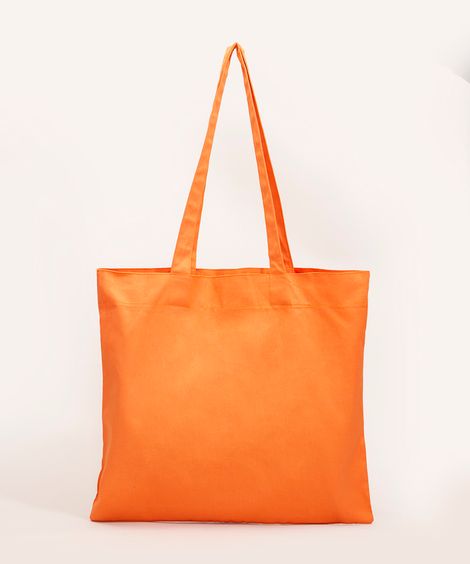 bolsa ecobag estampa de margarida "have a nice day" laranja