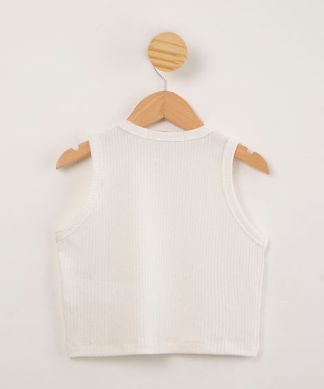 regata juvenil cropped halter neck canelada com glitter off white