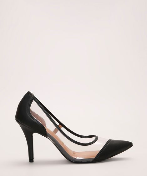 scarpin feminino salto alto bico fino vizzano preto