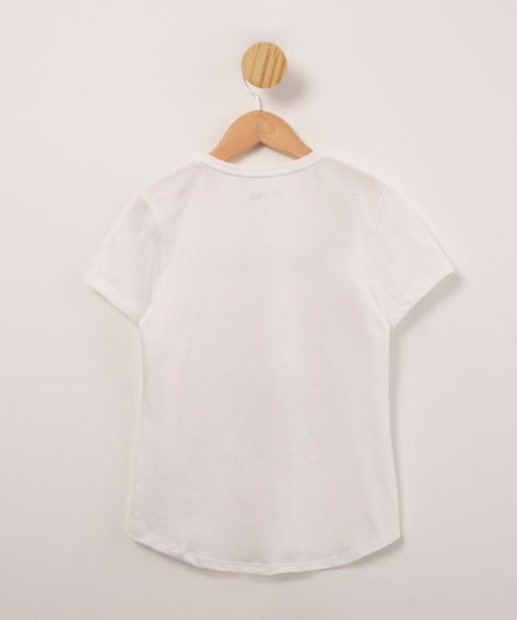 blusa juvenil de algodão "gamer moods" gatinho manga curta branca