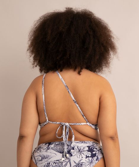 biquíni top um ombro só plus size estampado pôr do sol com bojo removível proteção uv50+ além dos mares noronha manu gavassi multicor