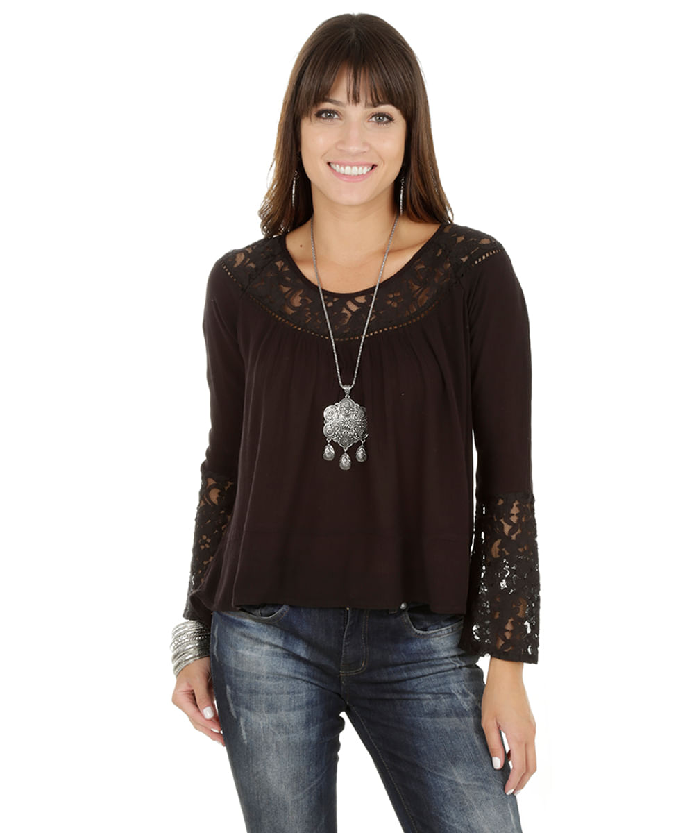 Bata Mullet com Renda Preta