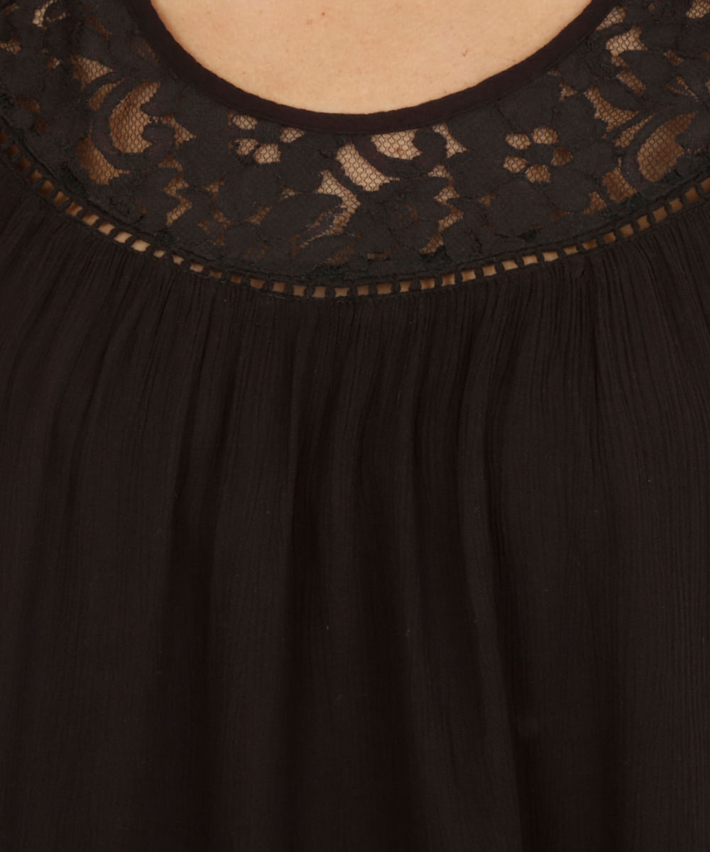 Bata Mullet com Renda Preta