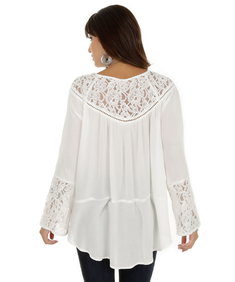 Bata Mullet com Renda Off White