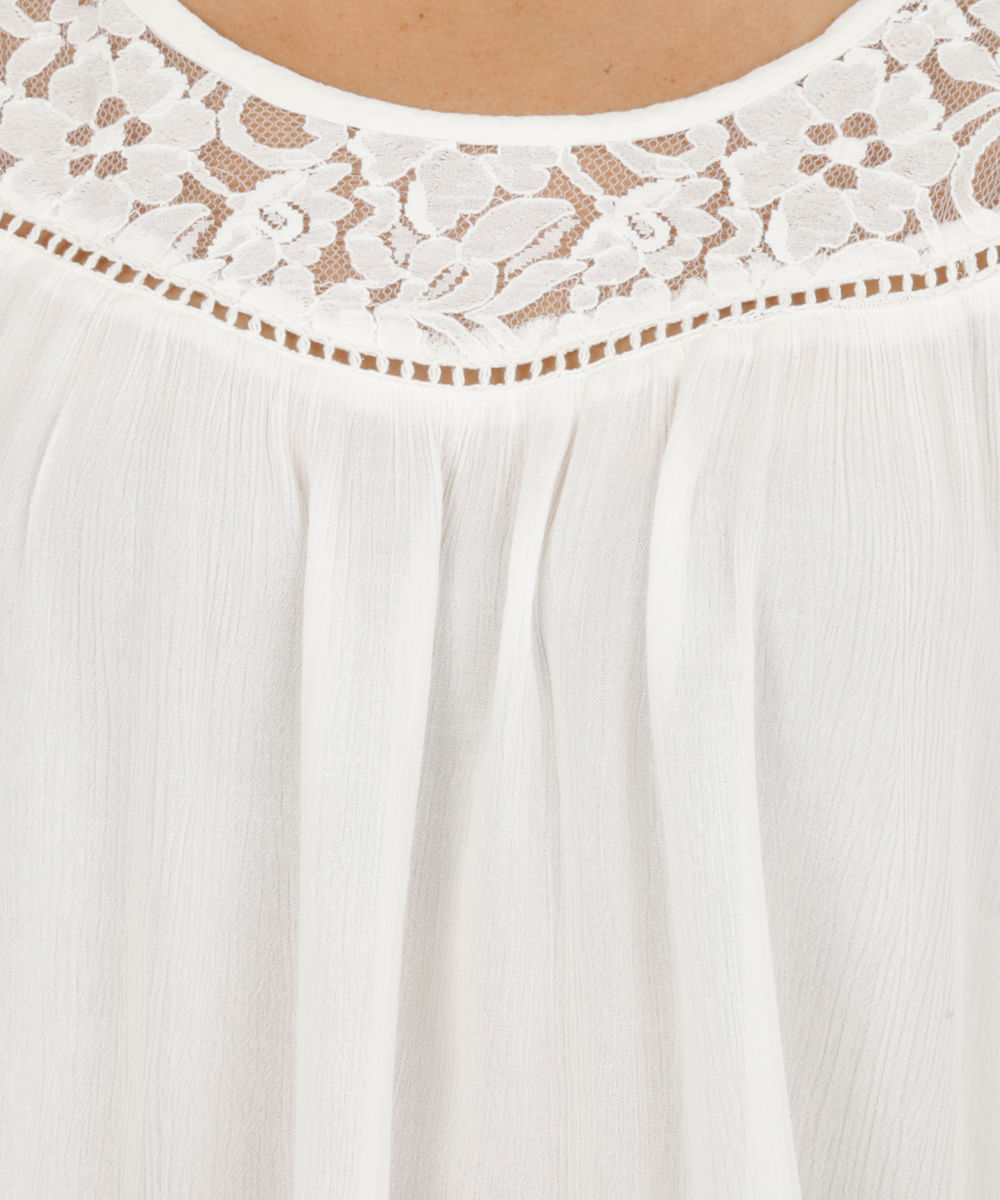 Bata Mullet com Renda Off White