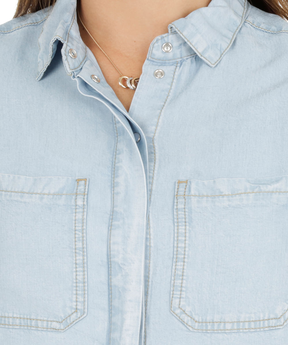 Camisa Jeans Azul Claro