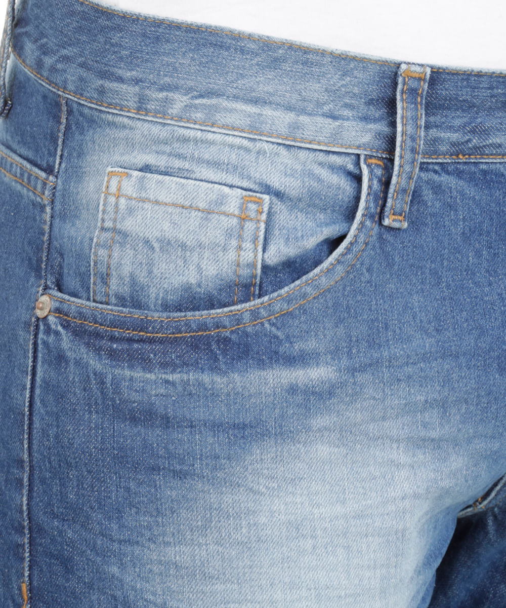 Calça Jeans Reta Azul Médio