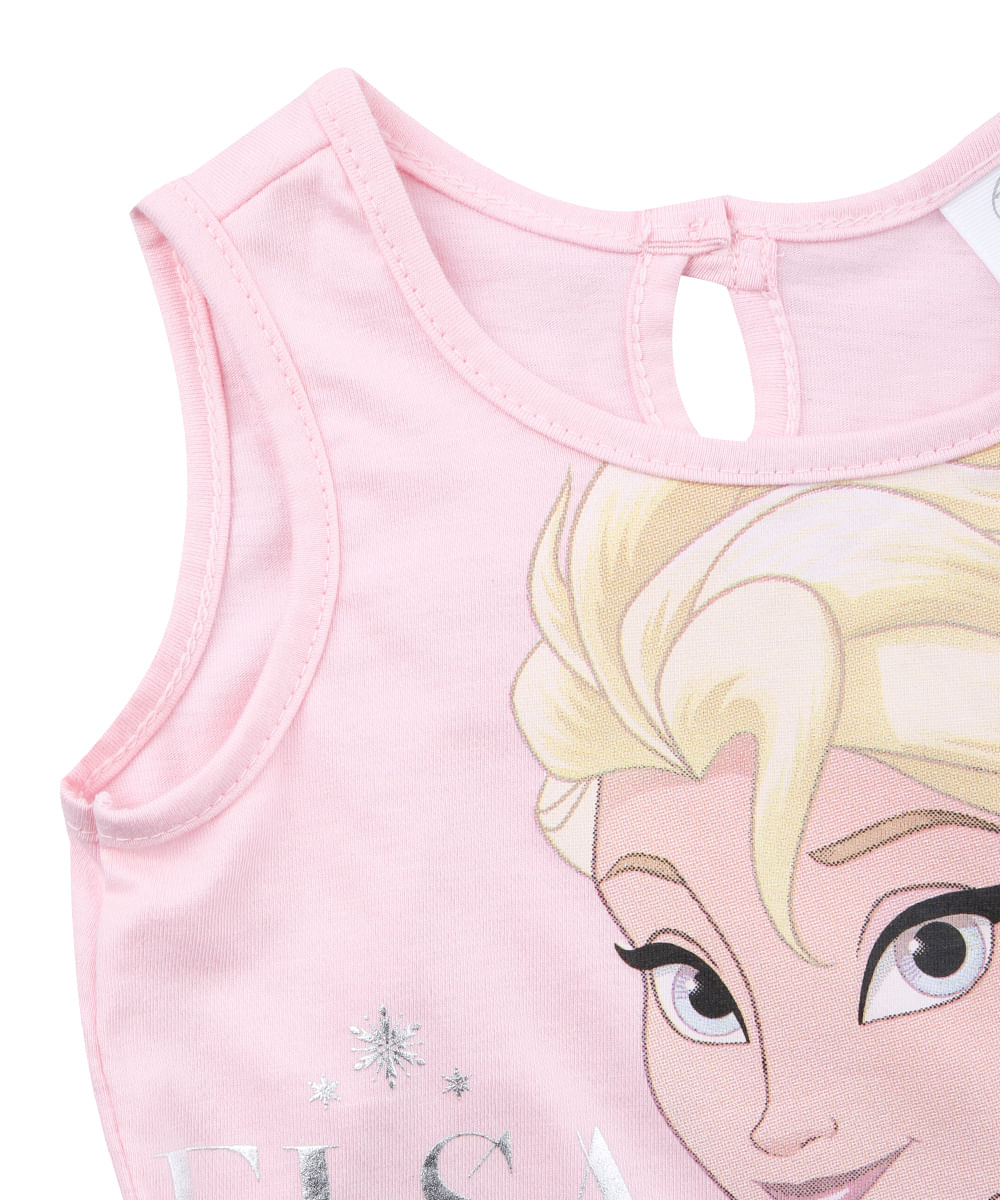 Conjunto Blusa Frozen Rosa + Calça Menina Azul Marinho