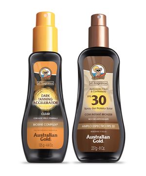 Kit Australian Gols Protetor Solar Fps30 237Ml + Acelerador De Bronzeado Clear Dark Tanning 125Ml Único