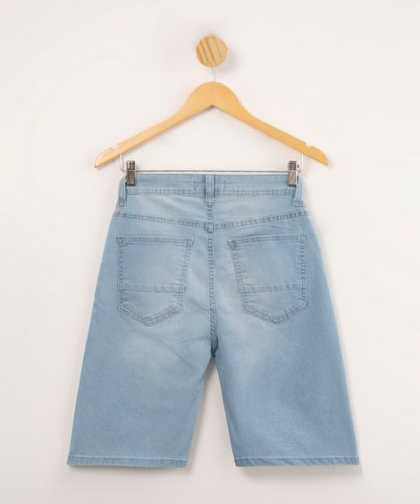 bermuda jeans slim azul claro