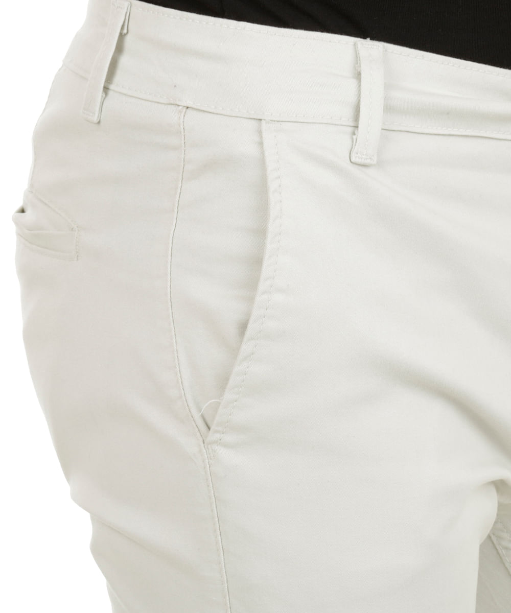 Calça Slim Areia