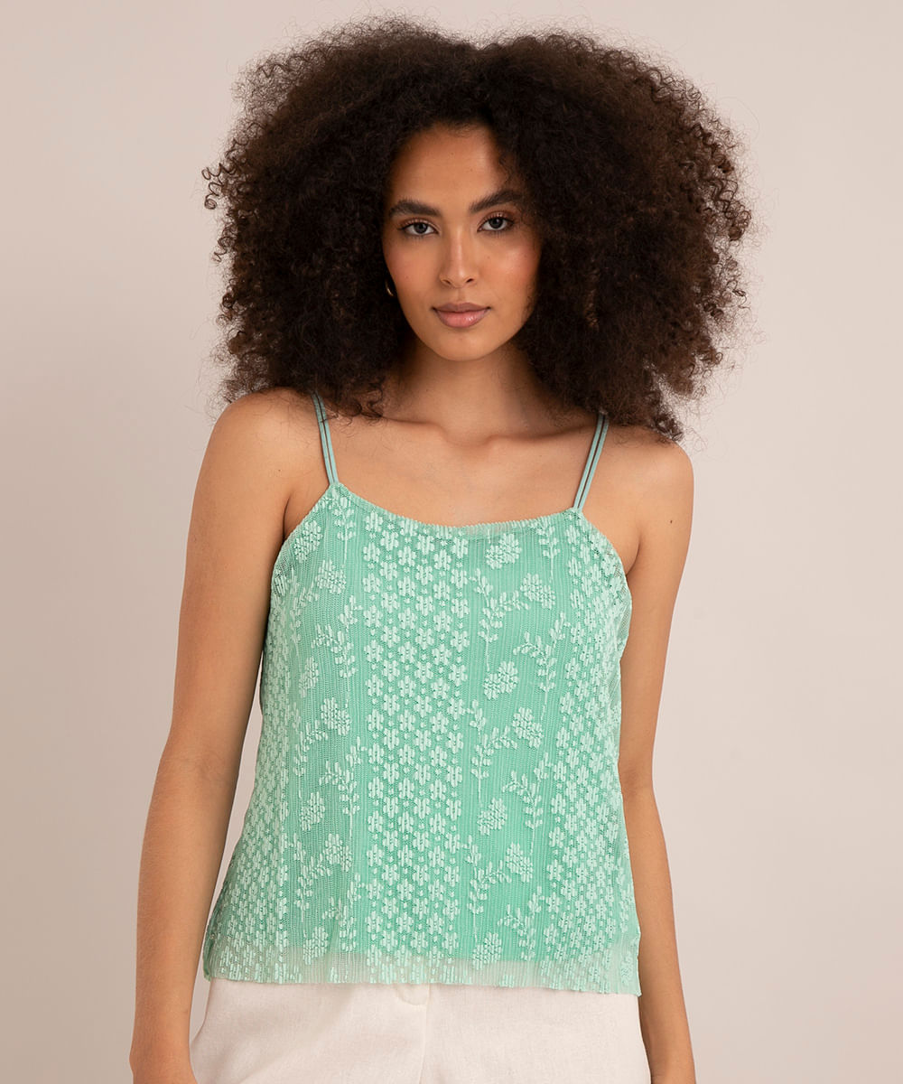 Regata verde com renda, da C&A
