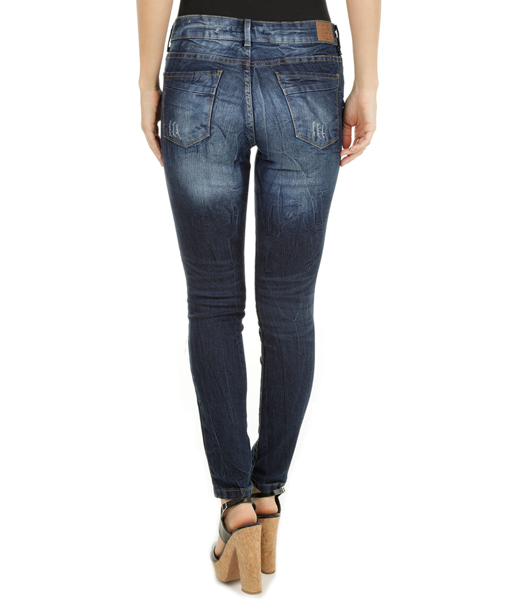 Calça Jeans Super Skinny Azul Escuro