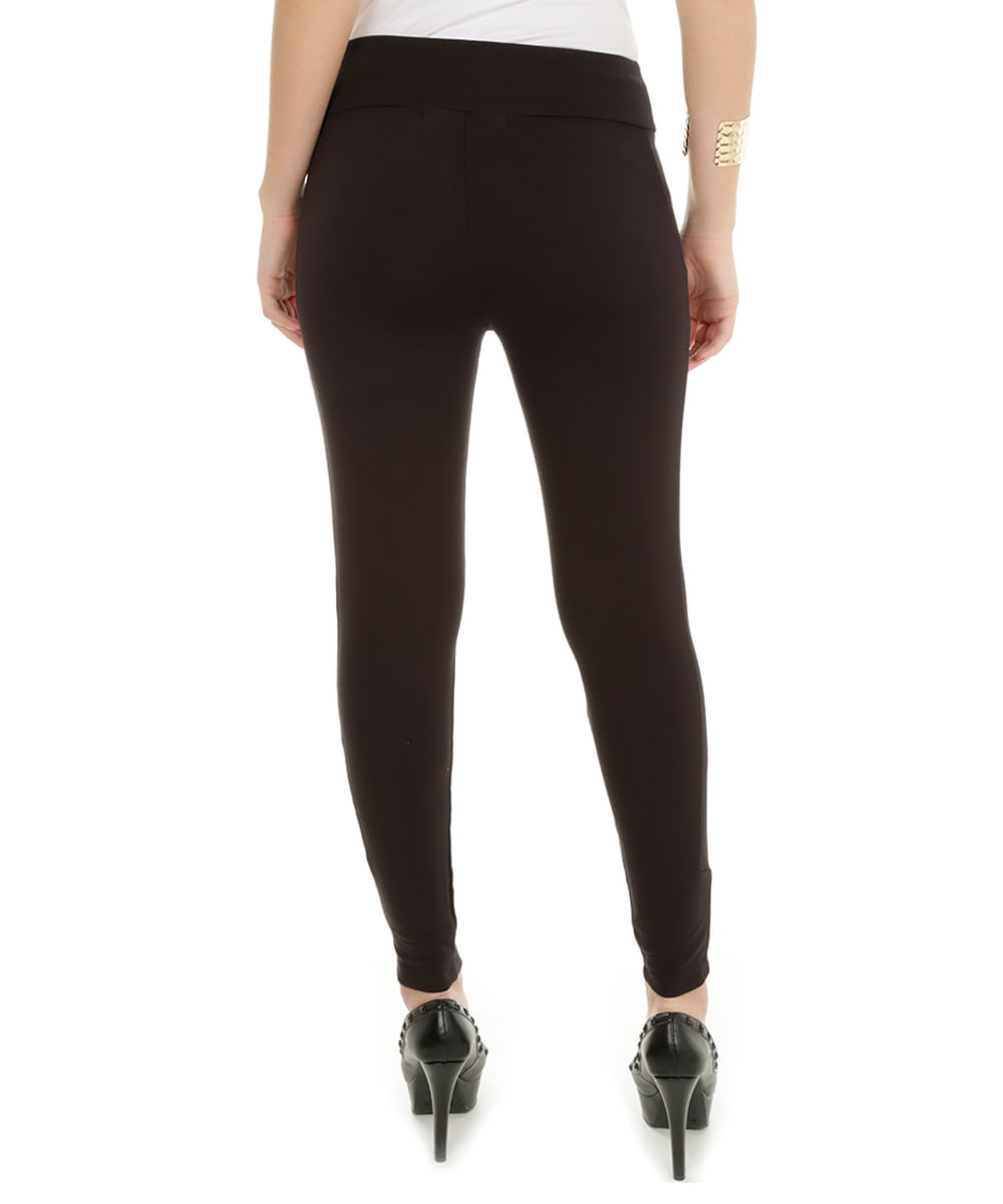 Calça Legging com Recortes Preta