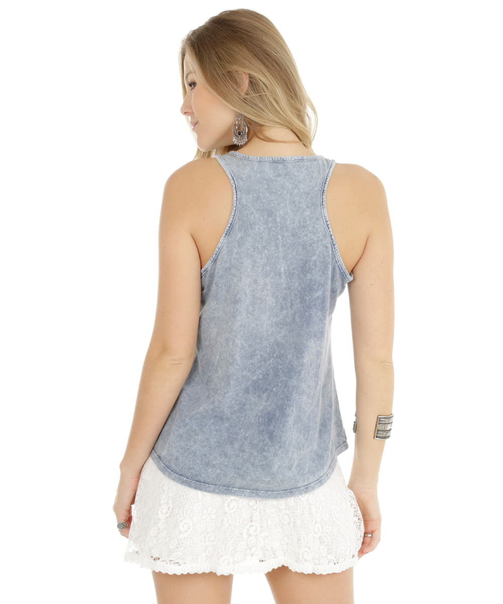 Regata com Estampa Mística Azul