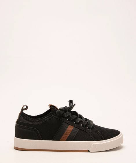 tênis infantil casual com gorgurão ollie preto