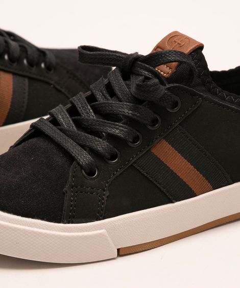 tênis infantil casual com gorgurão ollie preto